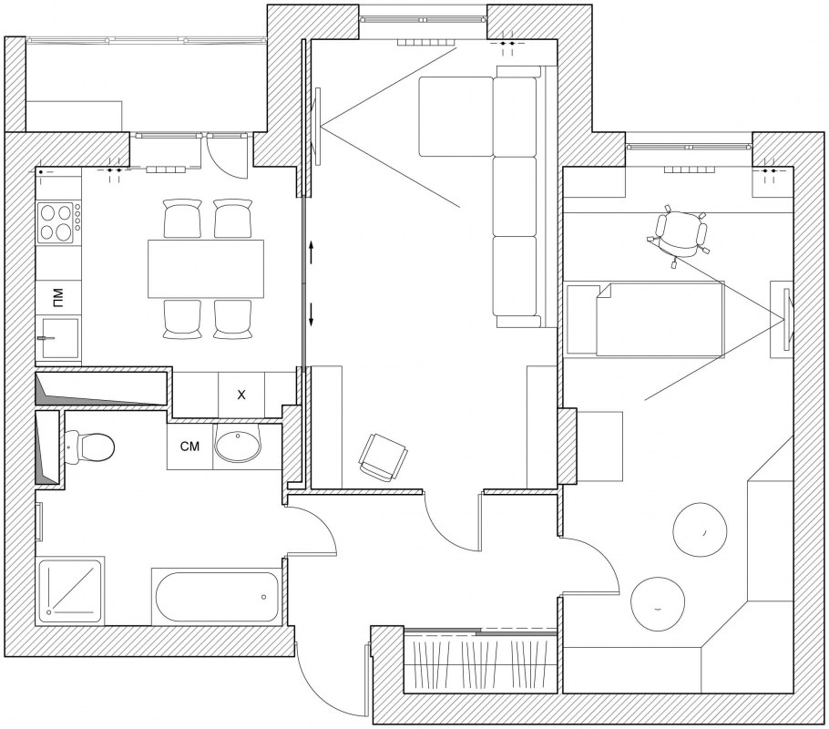 Планировочные решения для однокомнатной квартиры 40 кв.м
