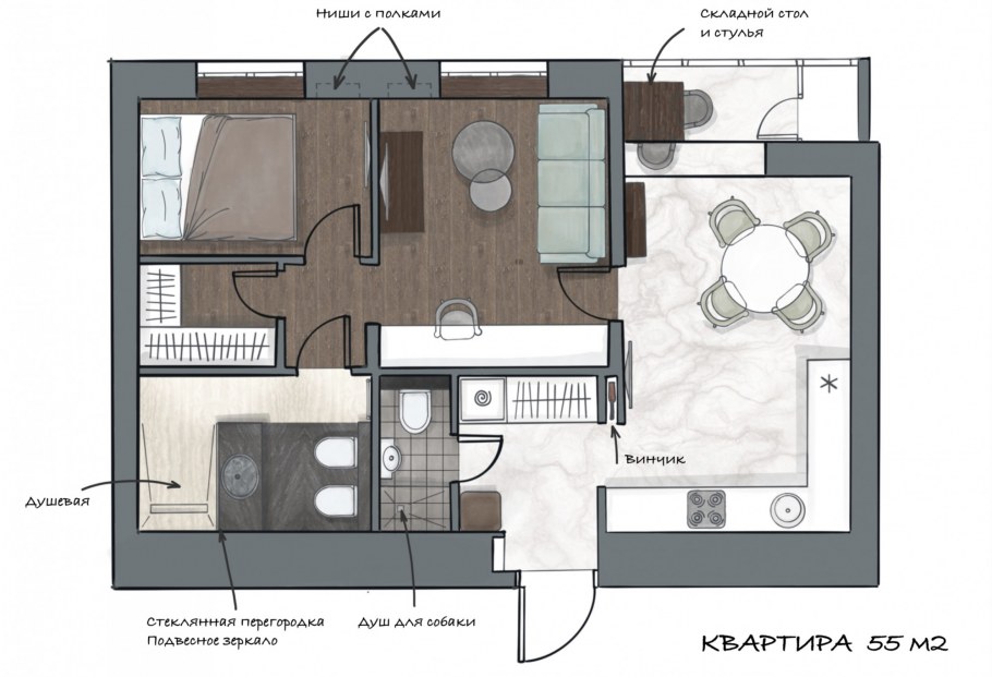 Планировка квартиры 29 квадратных метров