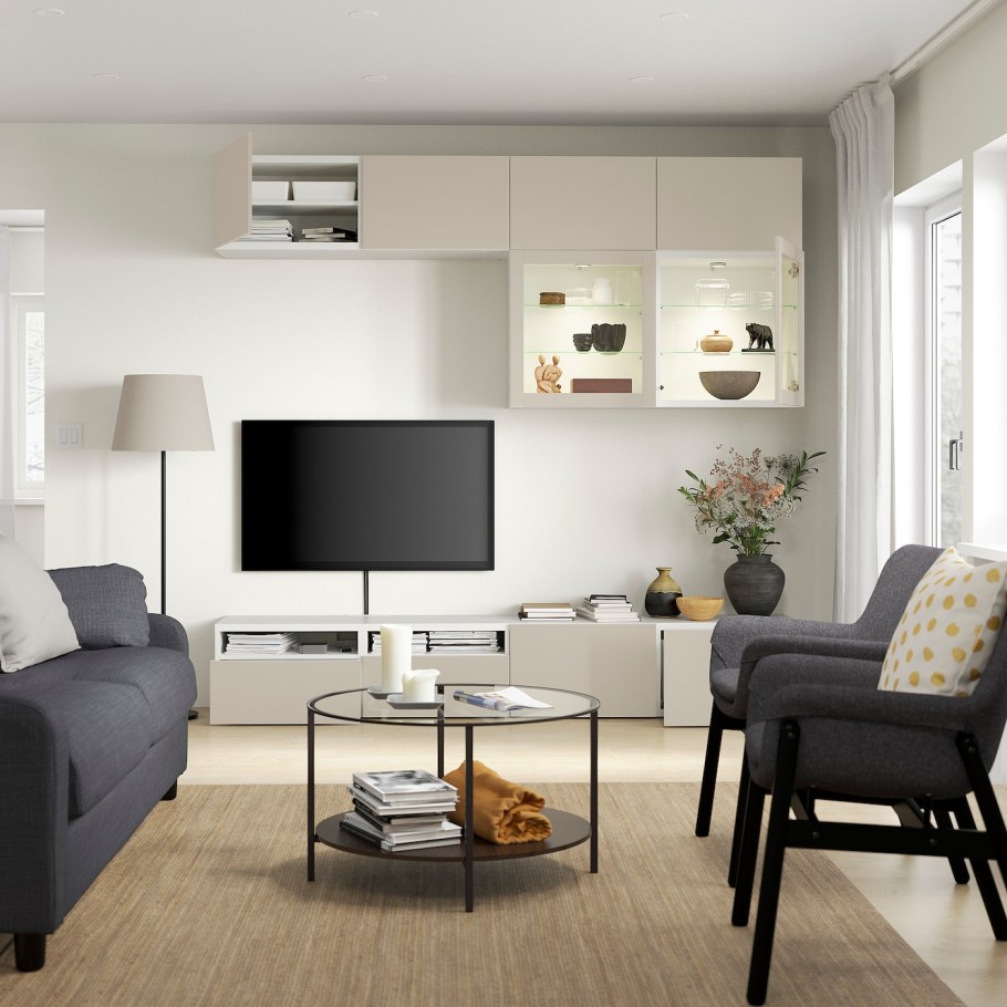 БЕСТО шкаф для ТВ, комбинация, Лаппвикен белый