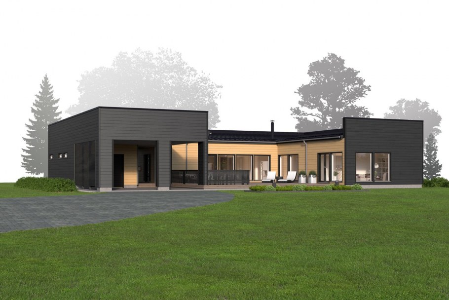 Дом п образный одноэтажный