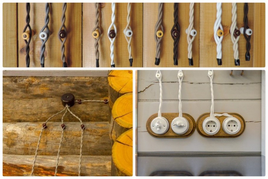 Белая наружная проводка в интерьере