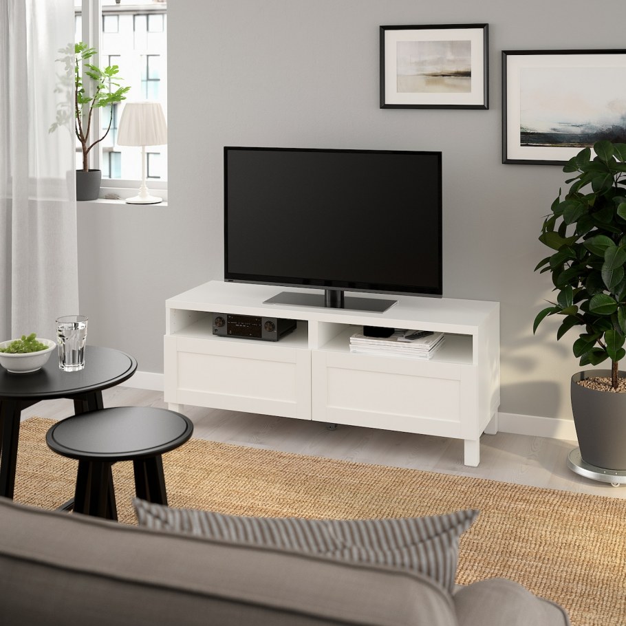 БЕСТО шкаф для ТВ, комбинация, Лаппвикен белый