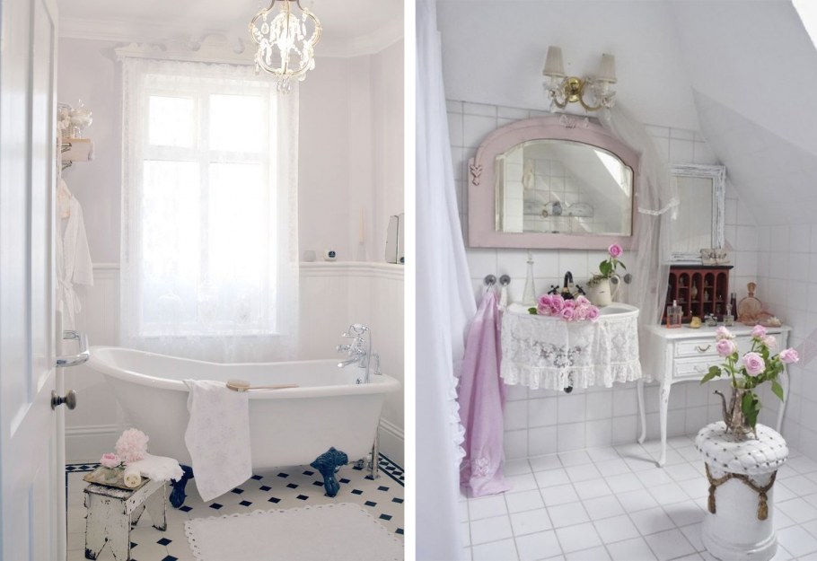 Стиль Shabby Chic ванная
