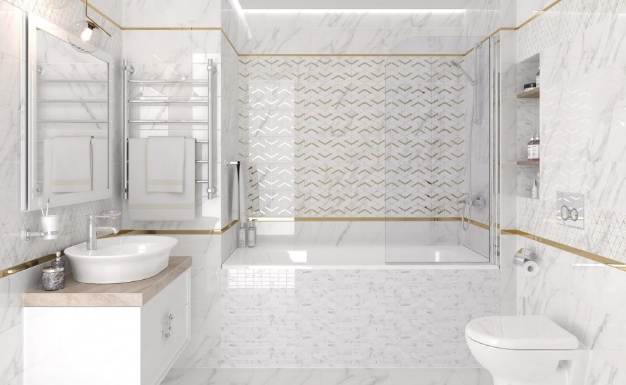 Декор Camelot Wing белый 20х60