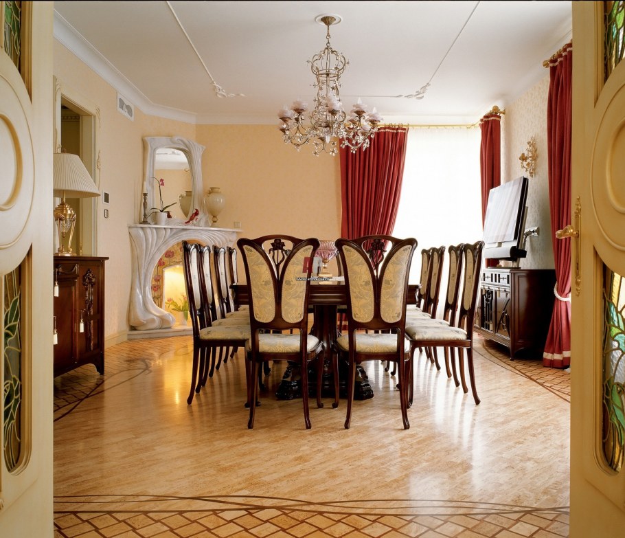 Круглая кровать на подиуме в интерьере