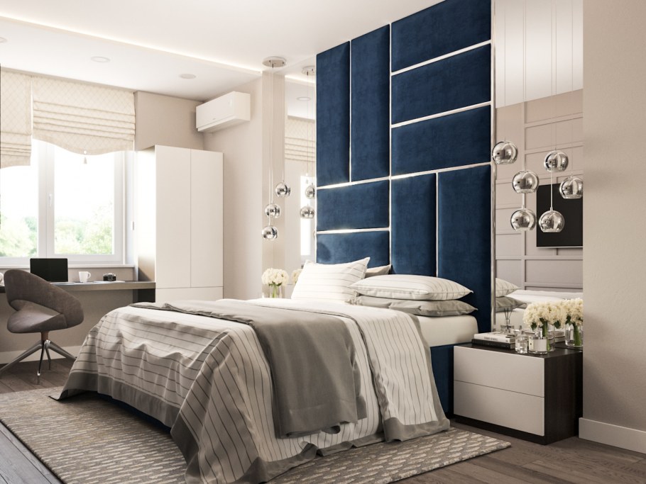 Дизайн маленькой спальни с белой мебелью