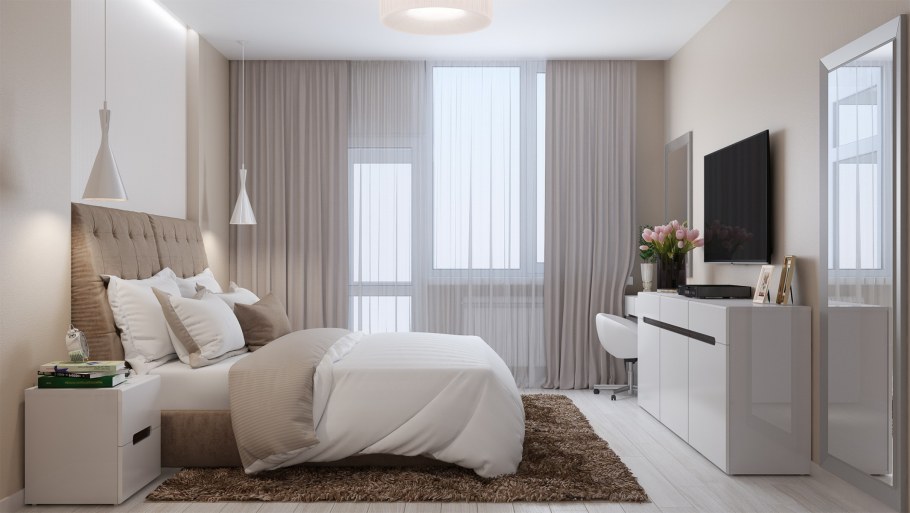 Спальня с выходом на балкон