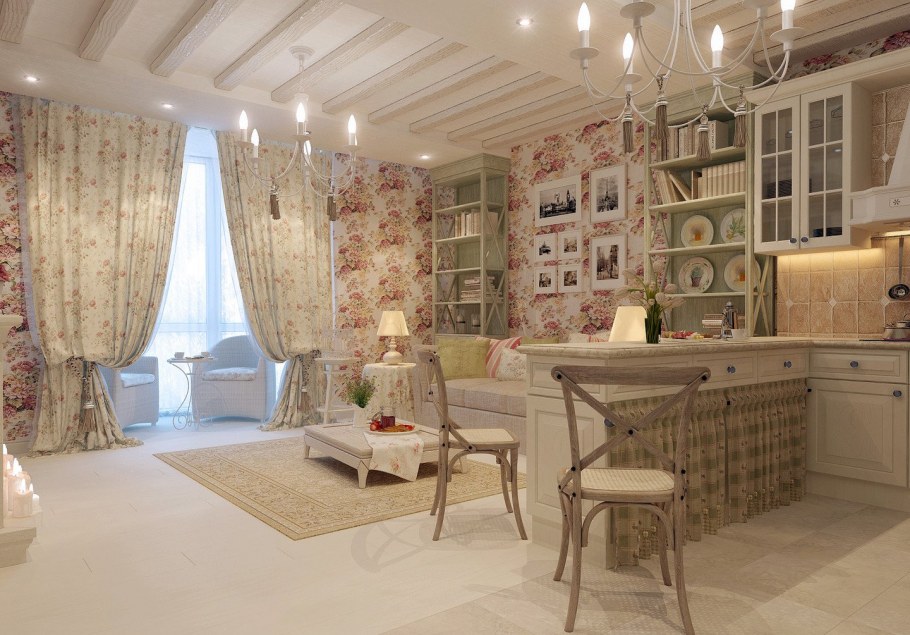 Гостиная в стиле Прованс