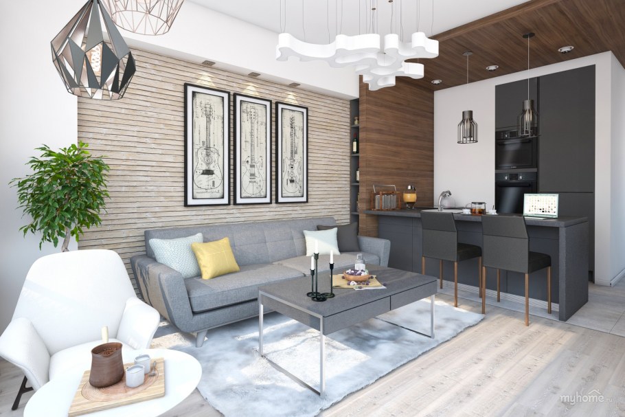 Кухня-гостиная в современном стиле