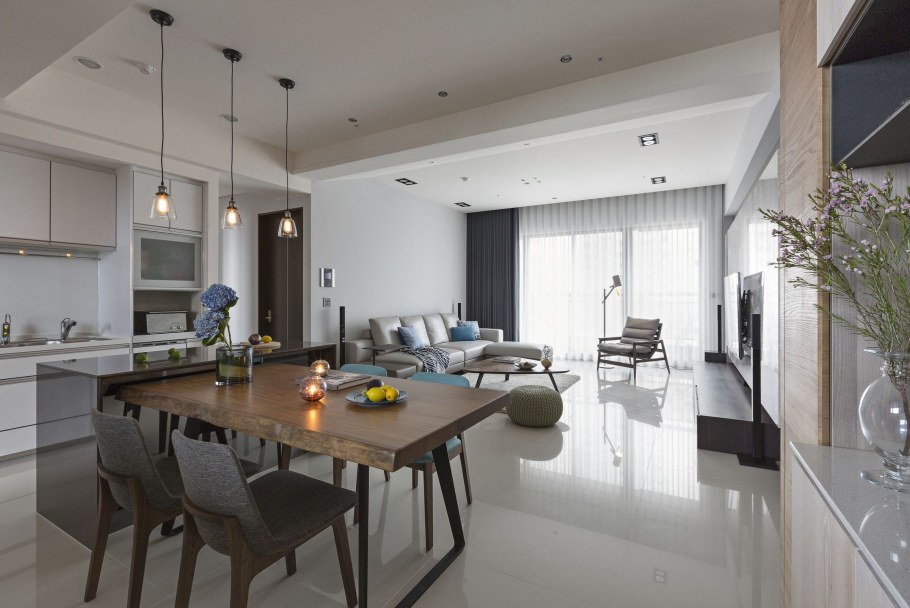 Кухня-столовая в стиле Контемпорари