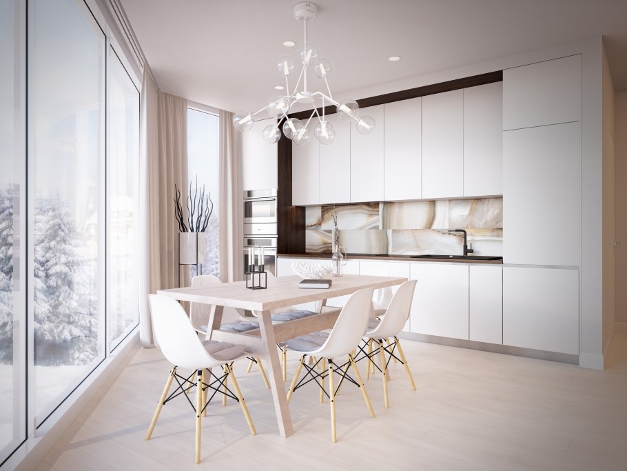 Кухни-гостиные в стиле Контемпорари