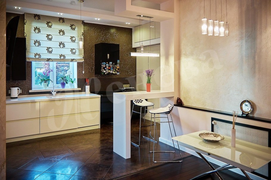 Кухни гостиные с барной стойкой