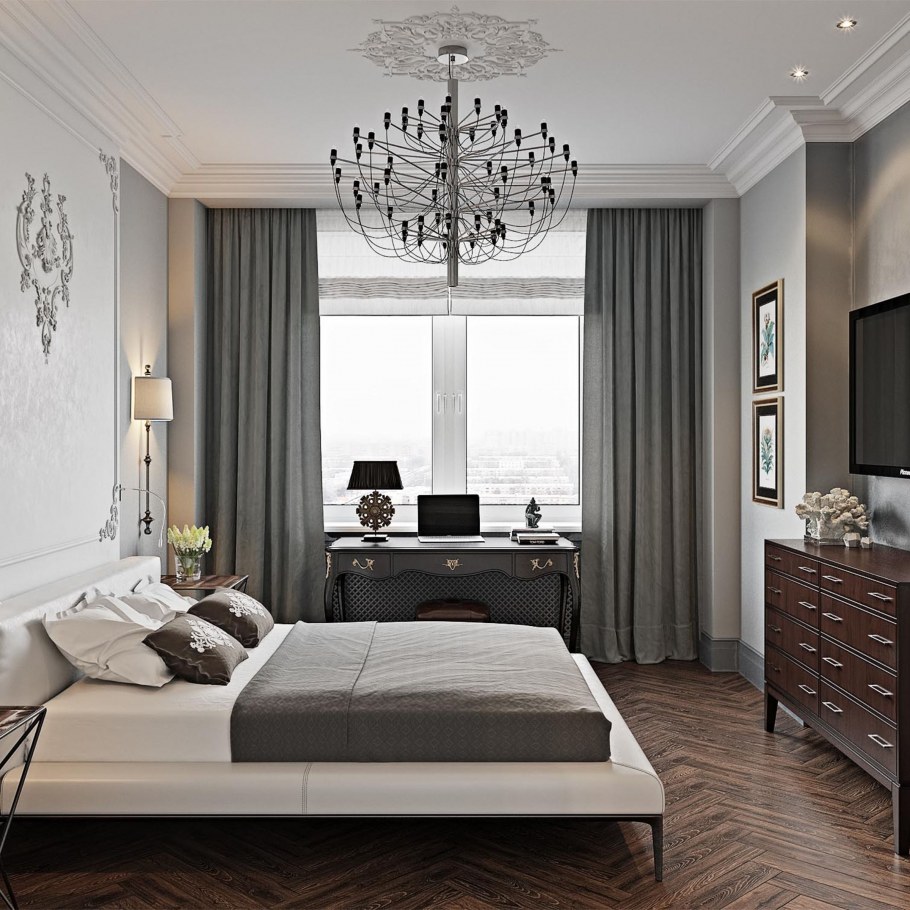 Интерьер в стиле Контемпорари спальня кабинет