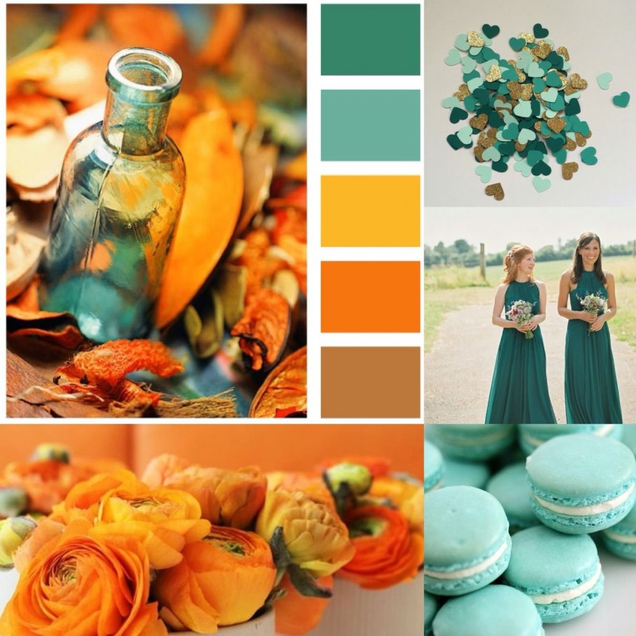 Сочетание с оранжевым цветом