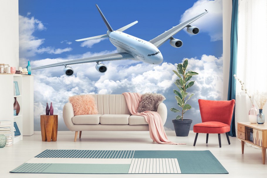 Фотообои самолет в интерьере