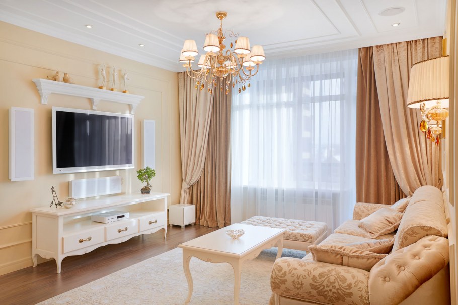 Шторы в зал в современном