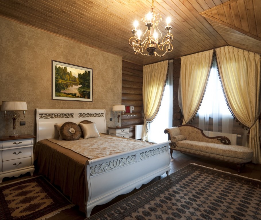 Красивые спальни в деревянном доме