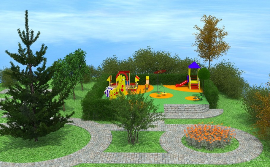 Детская площадка с песочницей