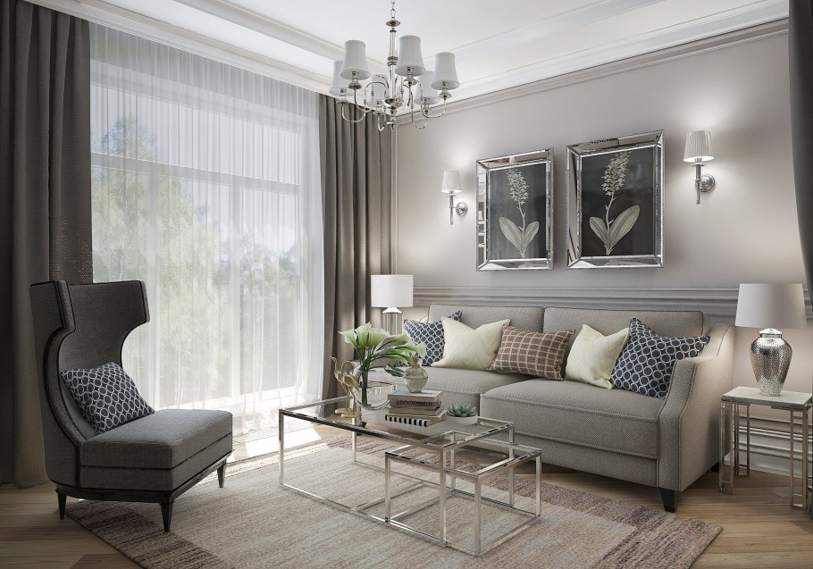 Бежево-серый цвет в интерьере