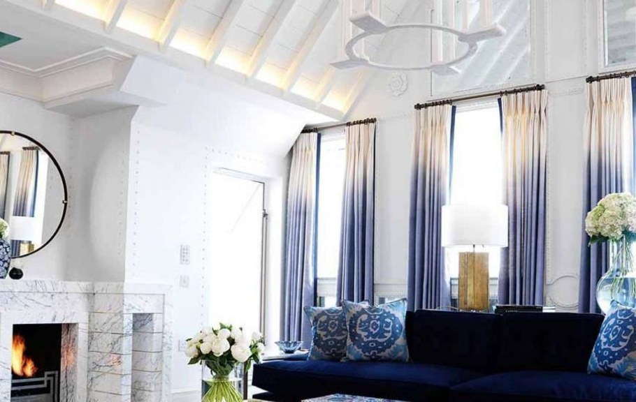 Шторы амбре в гостиную в современном стиле тренде