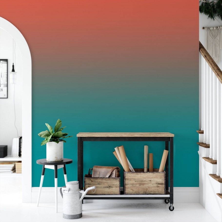Градиентная покраска стен в интерьере