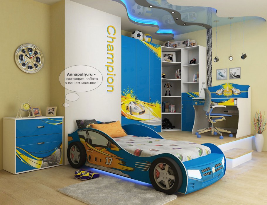 Адвеста кровать машина детская мебель