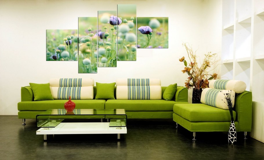 Обивка на диван в зеленых тонах