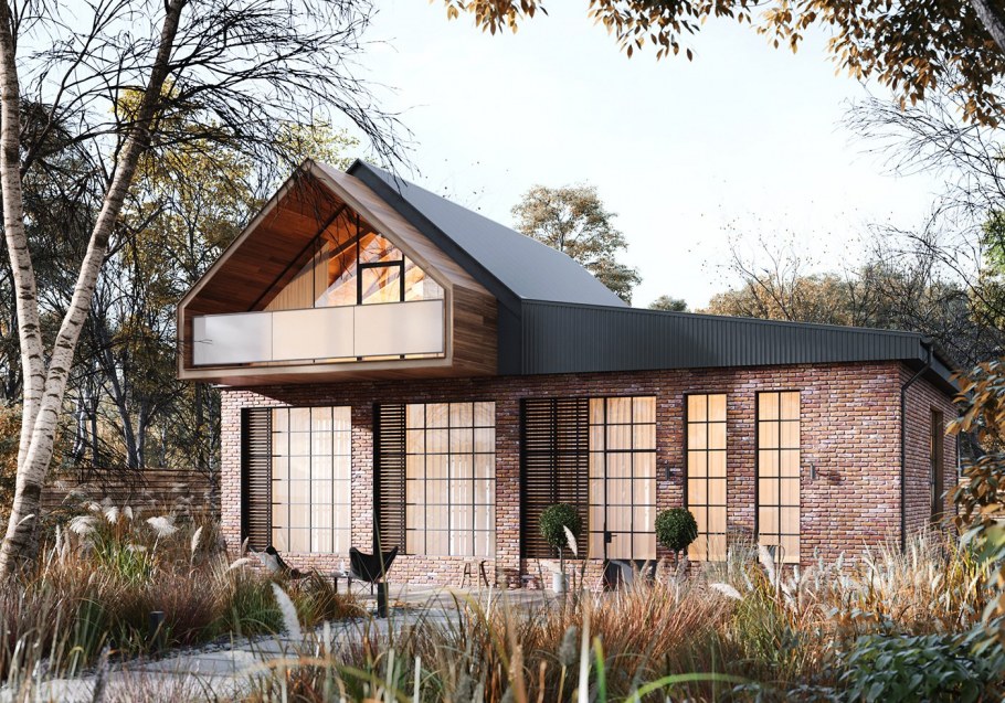 Фасады домов в стиле лофт