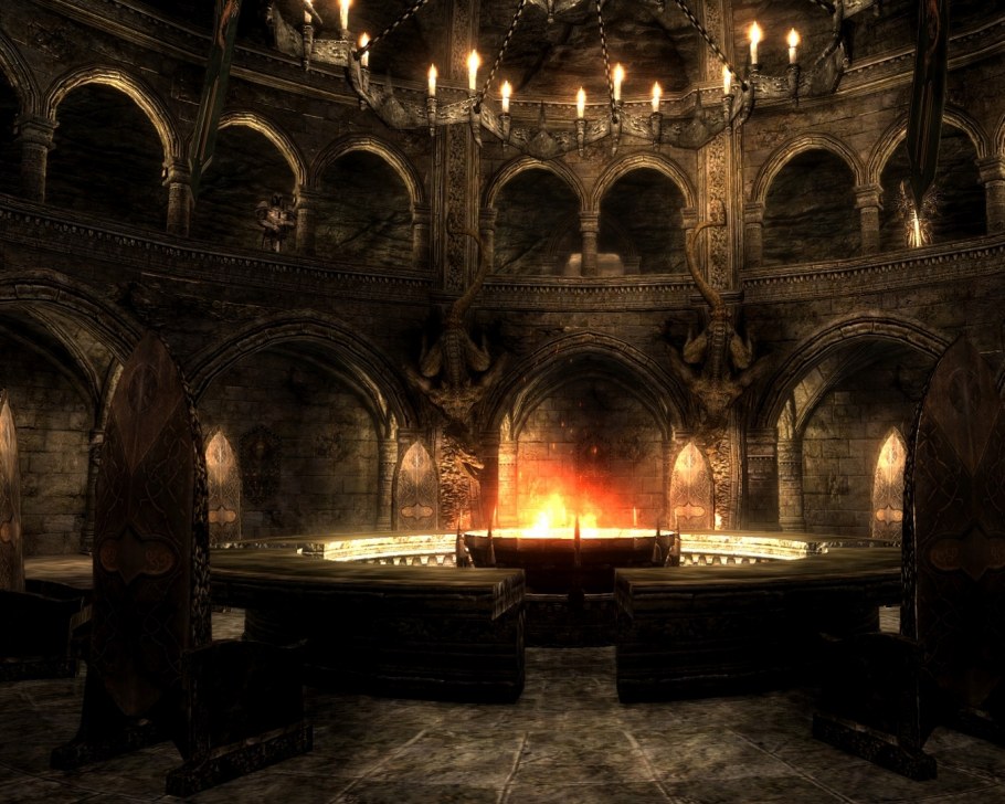 Готический замок Тронный зал интерьер