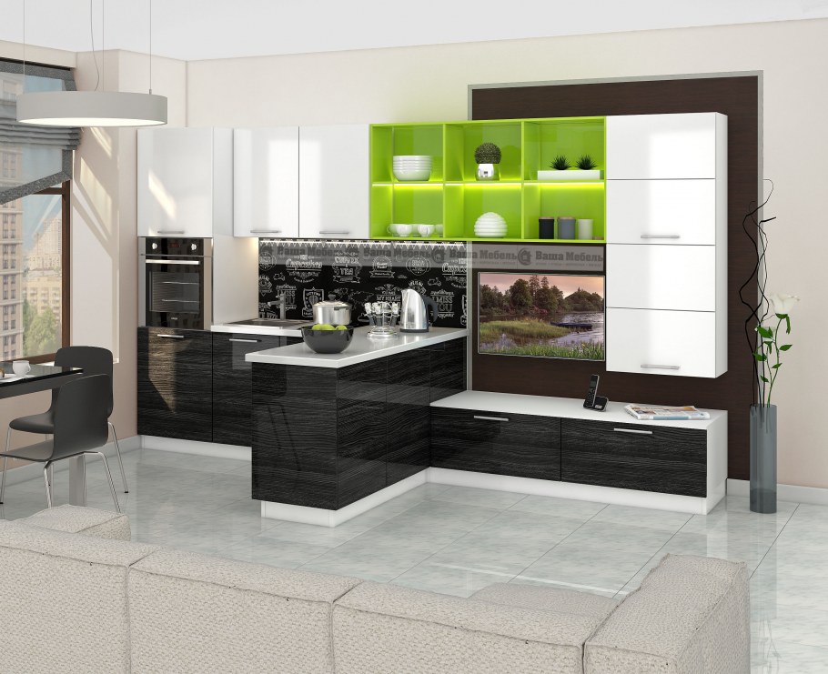 Кухня Шанталь белый глянец