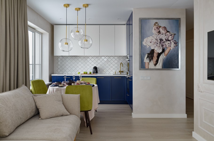 Планировка большой гостиной в современном стиле