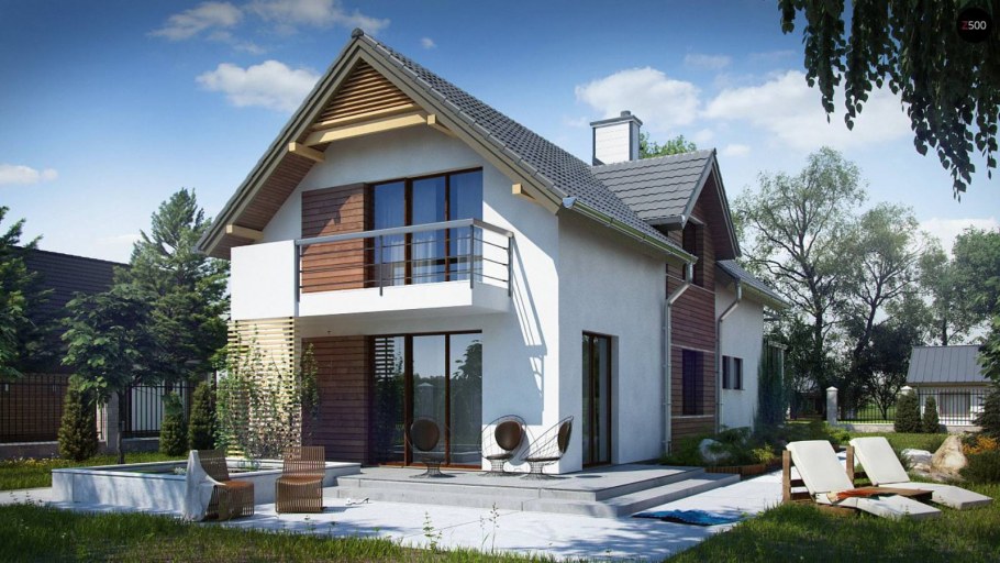 Длинный двухэтажный дом