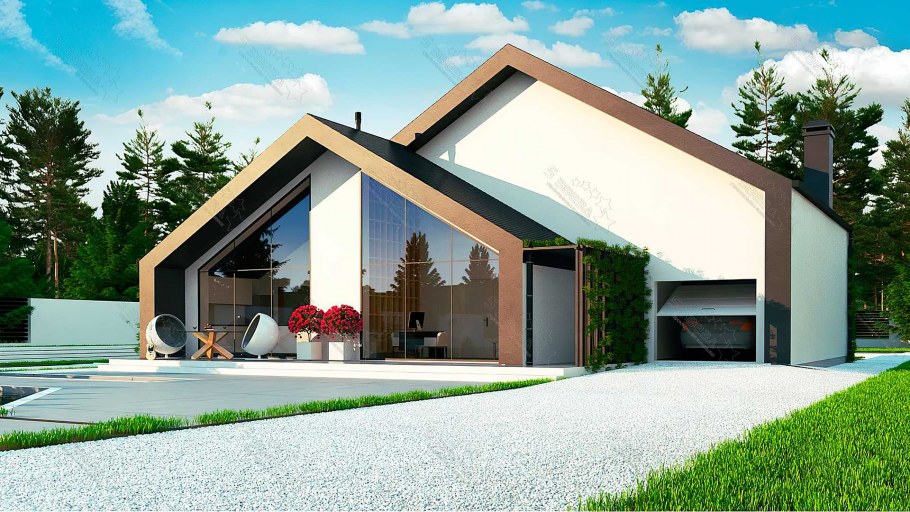 Z500 дом с мансардой с гаражом