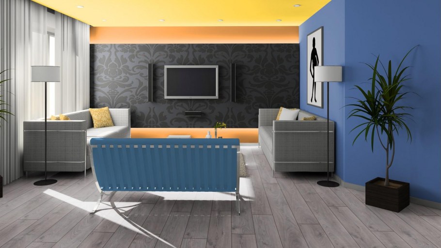 Ламинат под серые стены