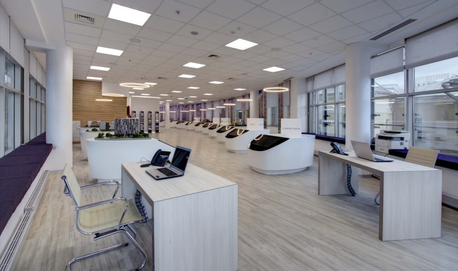 Зеленые стены в офисе