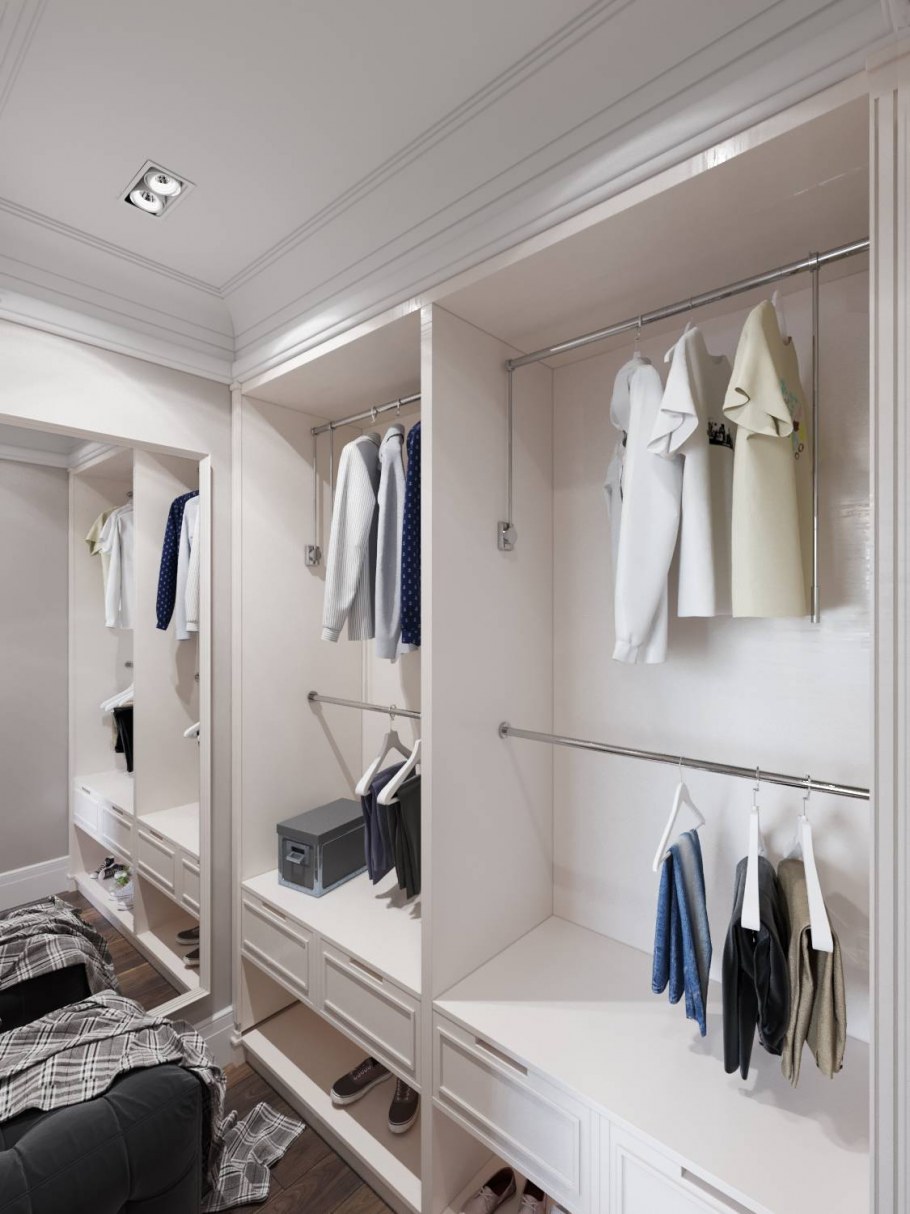 Узкая гардеробная комната