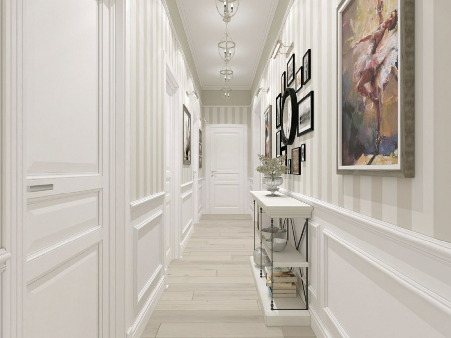 Декор коридора бархатом