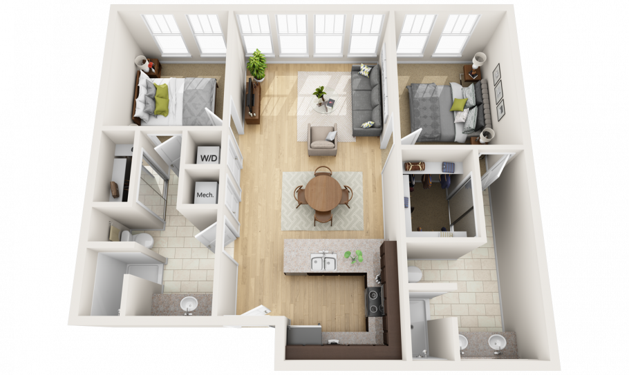 Трехкомнатная квартира вид сверху