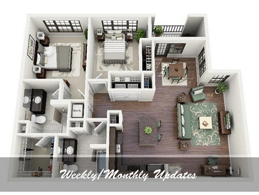 Дома вид сверху