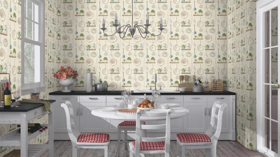 Цветочный принт в интерьере кухни