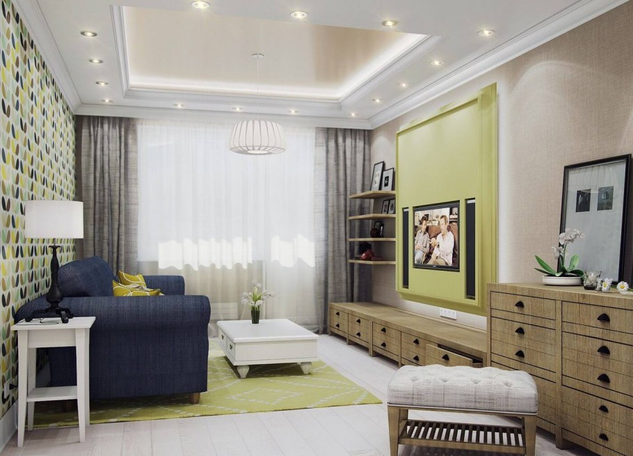 Интерьер гостинной 18кв м