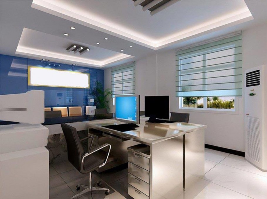 Натяжной потолок в кабинете