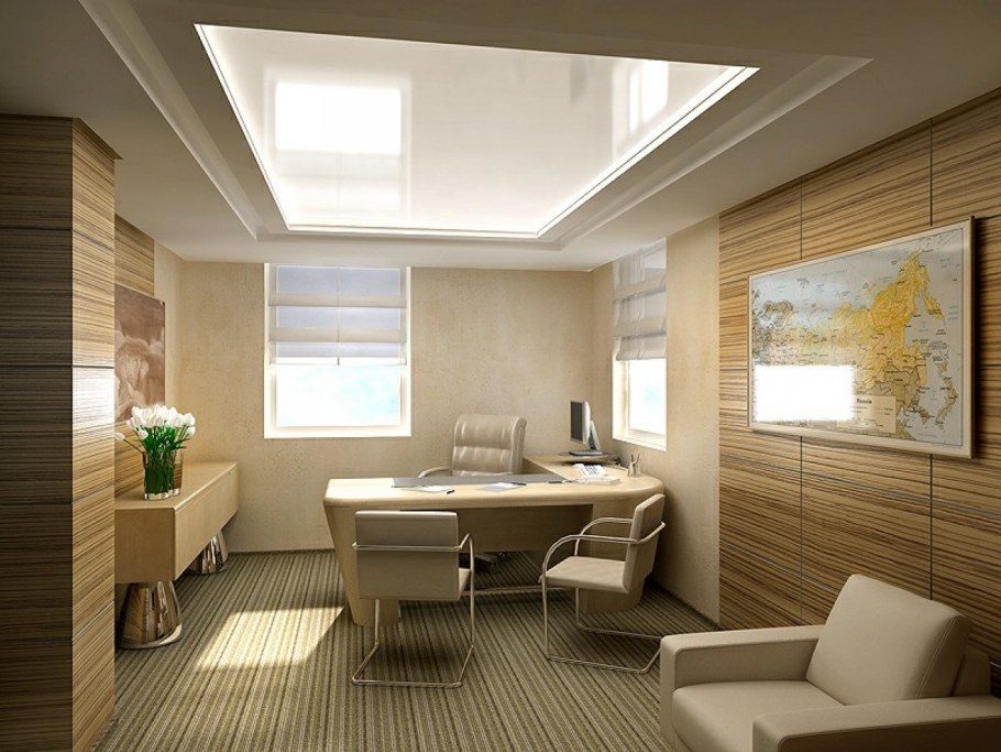 Натяжной потолок в офисе