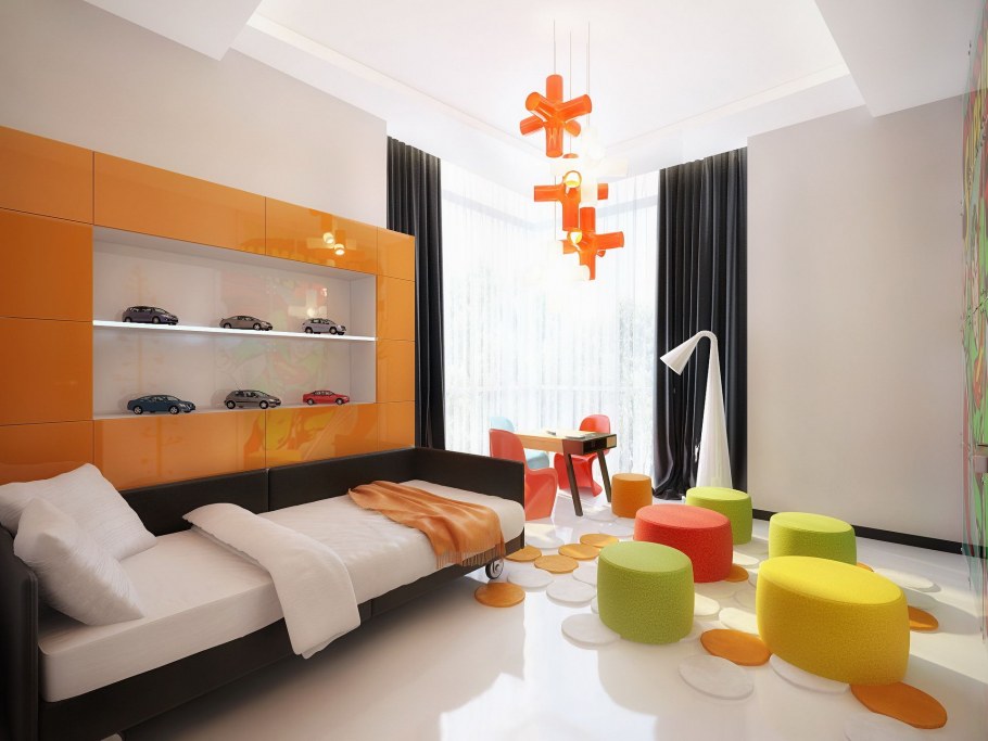 Детская оранжевые стены