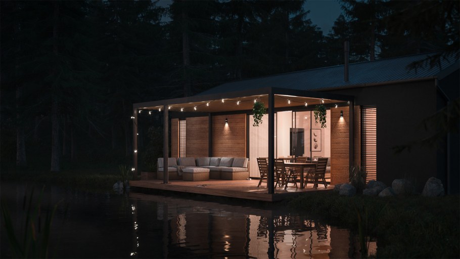 Дом в лесу у озера