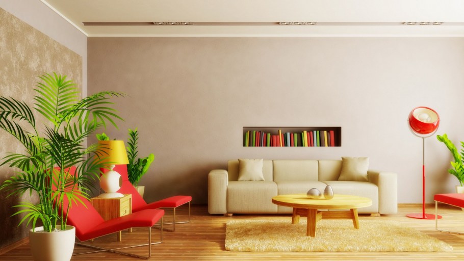 Светлая стена в комнате