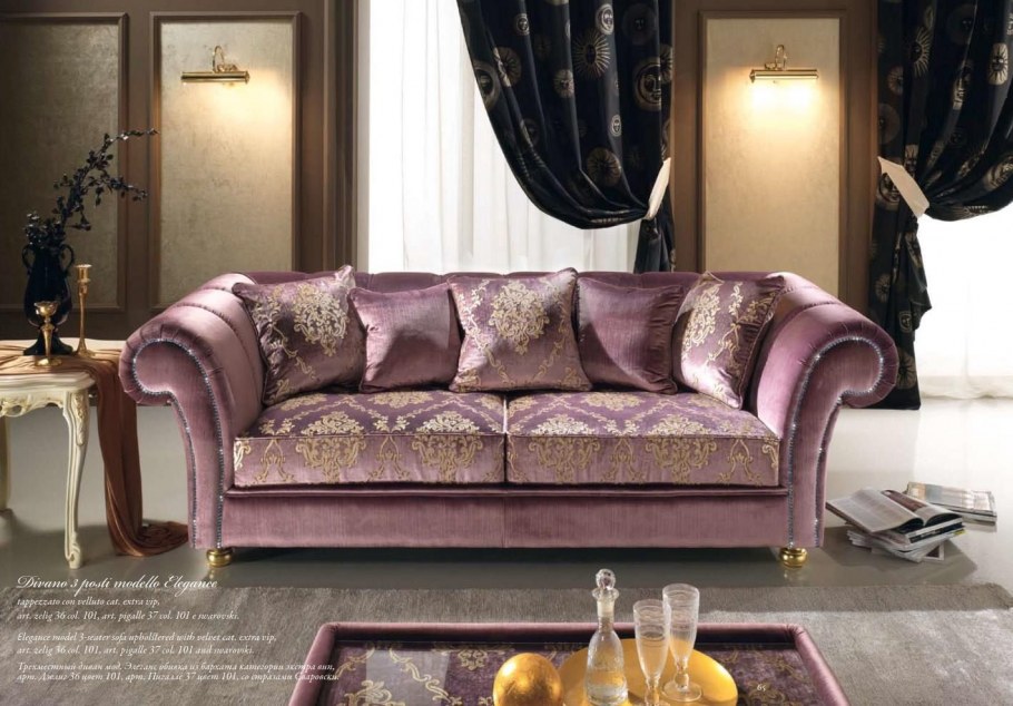 Диваны из велюра и бархата