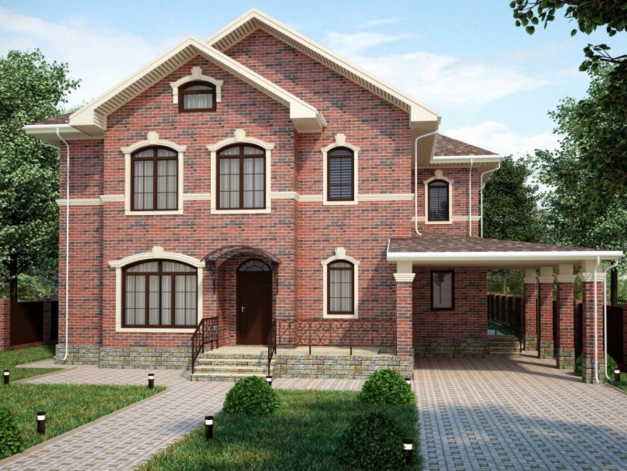 Красивые кирпичные фасады