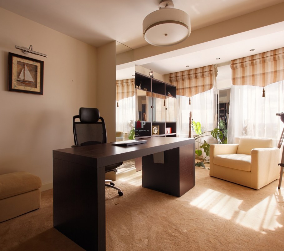 Интерьер кабинета в квартире в современном стиле