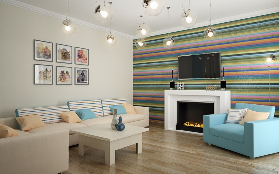 Горизонтальная полоска в интерьере